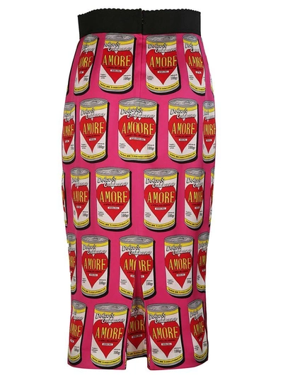 Shop Dolce & Gabbana Dolce Gabbana Printed Skirt In Fuchsia