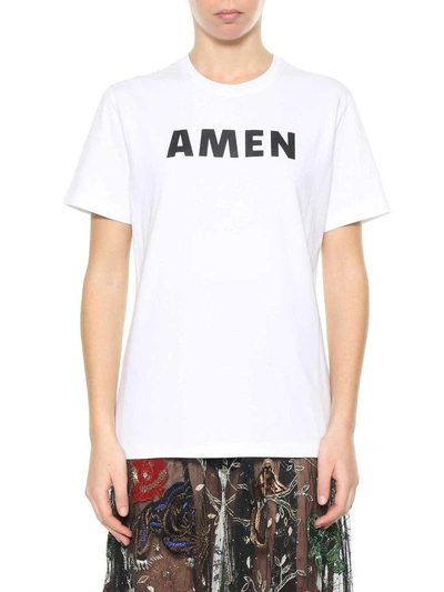 Shop Amen Logo T-shirt In Bianco