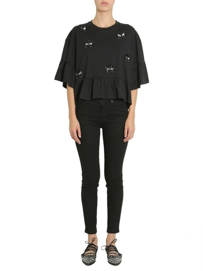 Shop Mcq By Alexander Mcqueen Monster Embroidered T-shirt In Nero