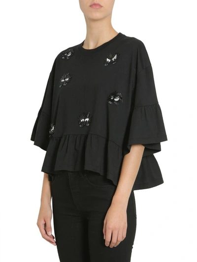 Shop Mcq By Alexander Mcqueen Monster Embroidered T-shirt In Nero