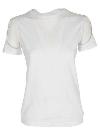 Shop Helmut Lang Cut Out T-shirt In Bianco