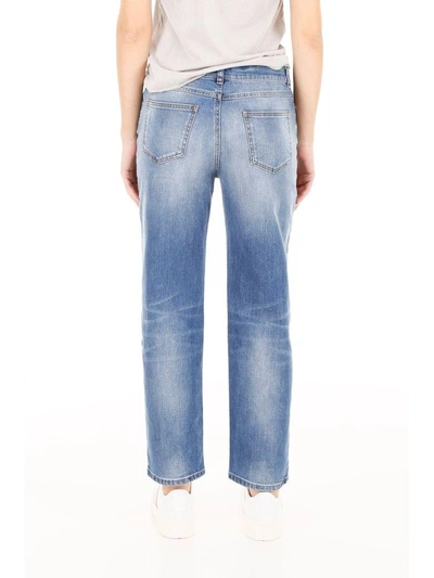 Shop Valentino Rockstud Untitled Denim Jeans In Light Blue Denim (blue)
