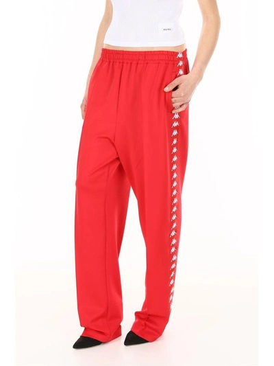 Shop Faith Connexion Oversized Kappa Joggers In Red (red)