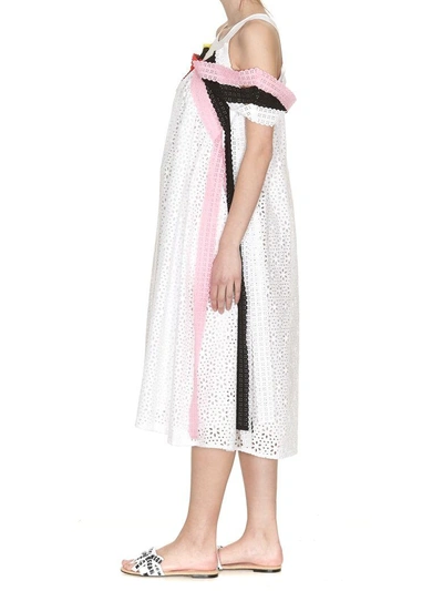 Shop Msgm Crochet Dress In White