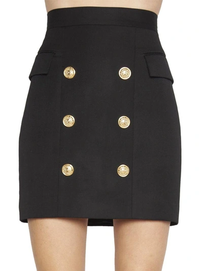 Shop Balmain Skirt In Black