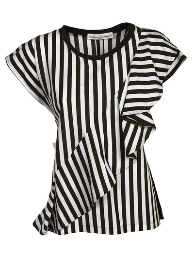 Shop Golden Goose Deluxe Brand Striped Top In White/green