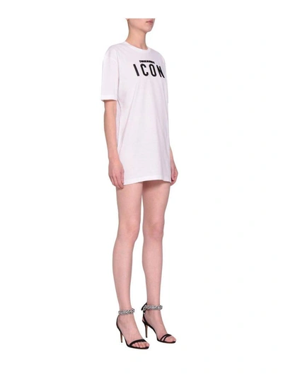 Shop Dsquared2 Icon Cotton Oversized T-shirt In Bianco