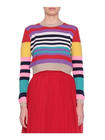 Shop Giada Benincasa Cashmere Blend Cropped Sweater In Multicolor