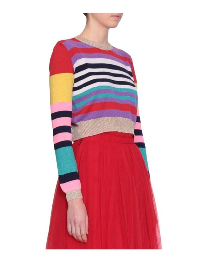 Shop Giada Benincasa Cashmere Blend Cropped Sweater In Multicolor