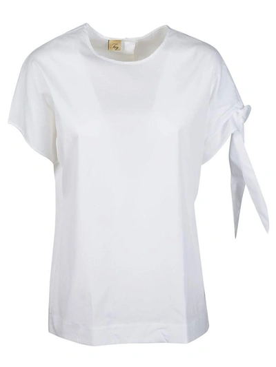Shop Fay Tie Shirt In White