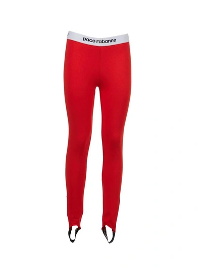 Shop Rabanne Stirrup Trousers In Rosso