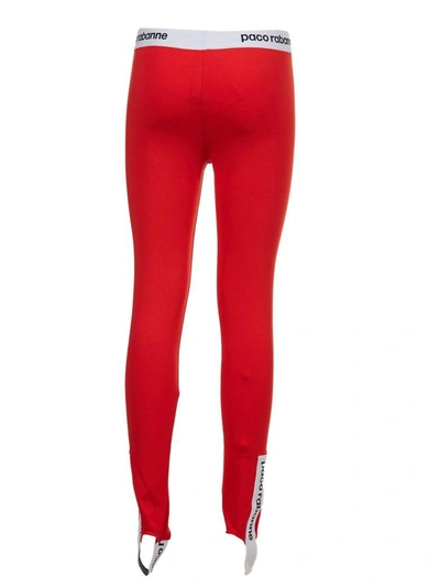 Shop Paco Rabanne Stirrup Trousers In Rosso
