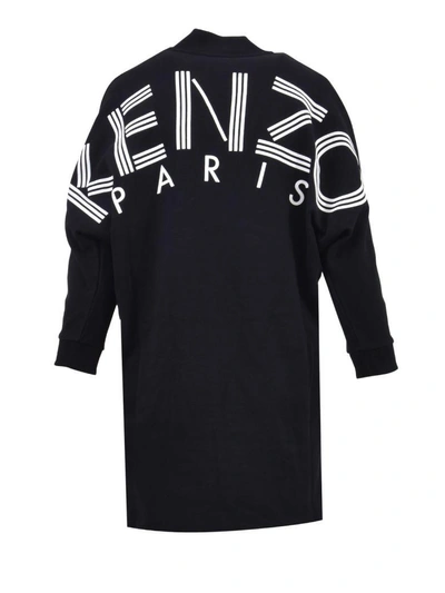 Shop Kenzo Sweatshirt Dress Block In Black