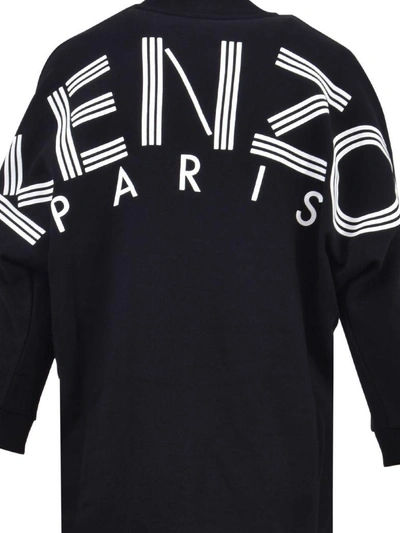 Shop Kenzo Sweatshirt Dress Block In Black