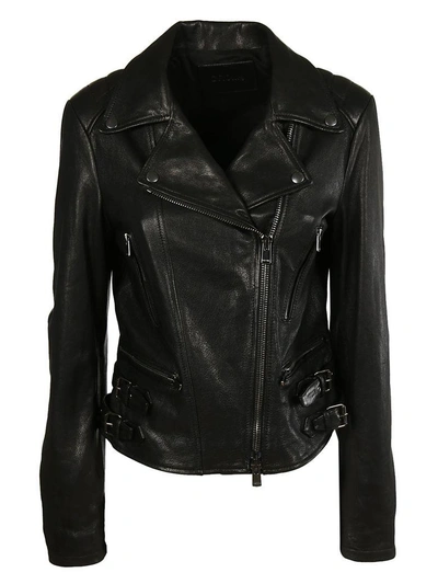 Shop Drome Zip Leather Jacket In Black