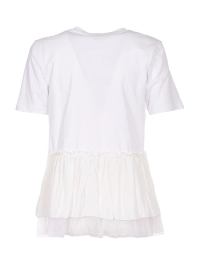 Shop Dondup Ruffled T Shirt In White