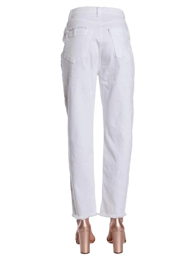 Shop Etro Embroidered Jeans In Bianco