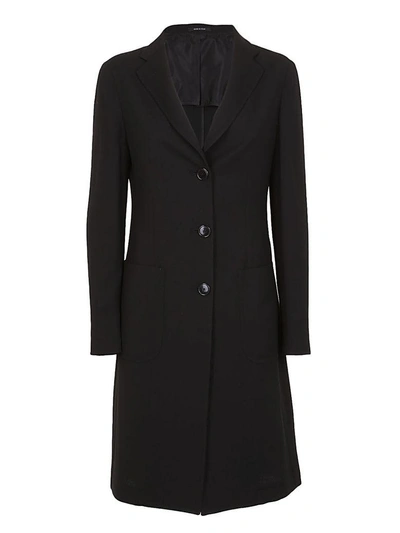 Shop Tagliatore Single Breasted Coat In Black