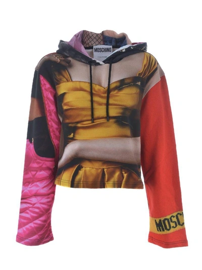 Shop Moschino Printed Hoodie In Multicolor
