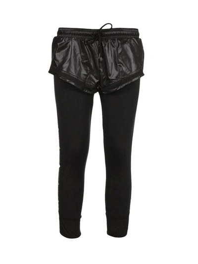 Shop Adidas By Stella Mccartney Recycled Runner Short Leggings In Nero