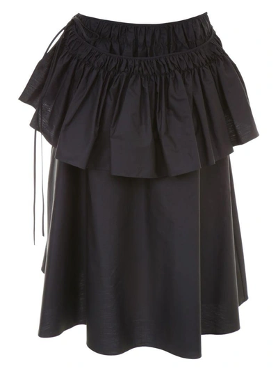 Shop Jil Sander Ruffle Effect Skirt In Black (black)
