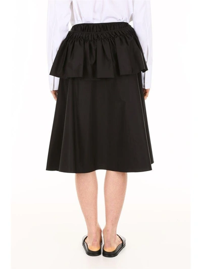 Shop Jil Sander Ruffle Effect Skirt In Black (black)