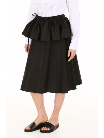 Shop Jil Sander Ruffle Effect Skirt In Black (black)