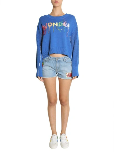 Shop Mira Mikati Embroidered Jumper In Blu