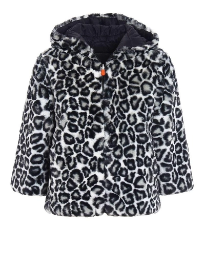 Shop Save The Duck Rury Animal Print Short Coat In Micro Leopard
