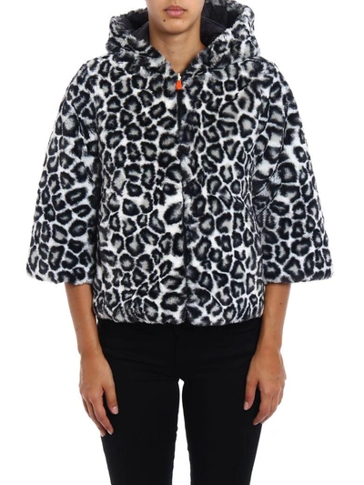 Shop Save The Duck Rury Animal Print Short Coat In Micro Leopard