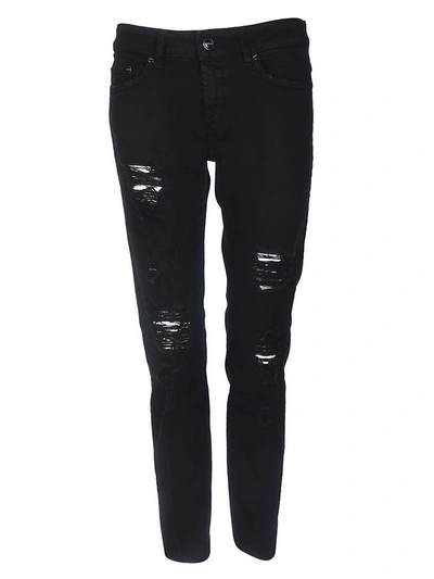 Shop Dondup Distressed Jeans In 999