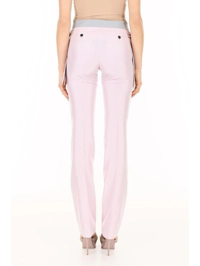 Shop Valentino Silk Shappe Trousers In Water Lilac (pink)