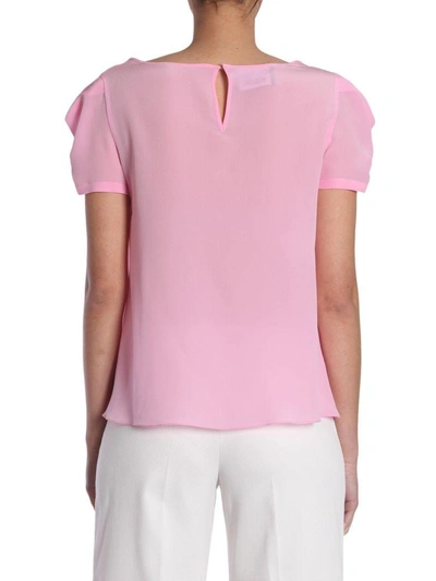 Shop Boutique Moschino Crêpe T-shirt In Rosa