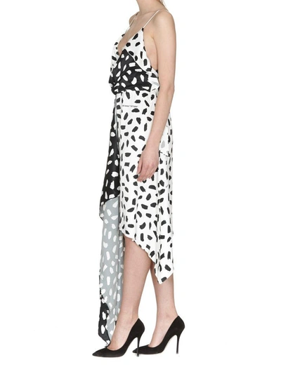 Shop Off-white Draped Princess Dress In White Black