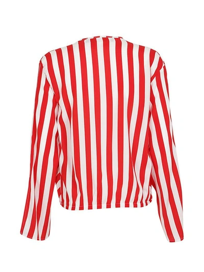 Shop Federica Tosi Striped Blouse In Bianco-rosso