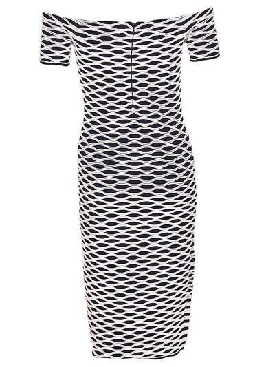 Shop Michael Kors Optical-print Sheath Dress In Navy