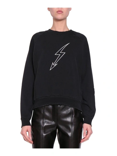 Shop Givenchy Worl Tour Cotton Sweatshirt In Nero