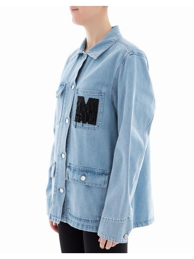 Shop Msgm Blue Cotton Jacket In Light Blue