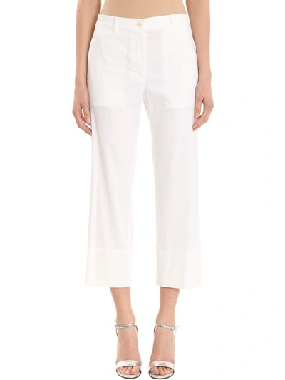 Shop Theory Fluid White Cotton Trouser