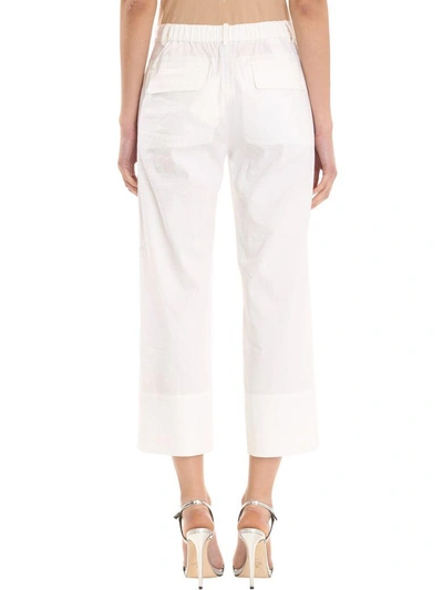 Shop Theory Fluid White Cotton Trouser