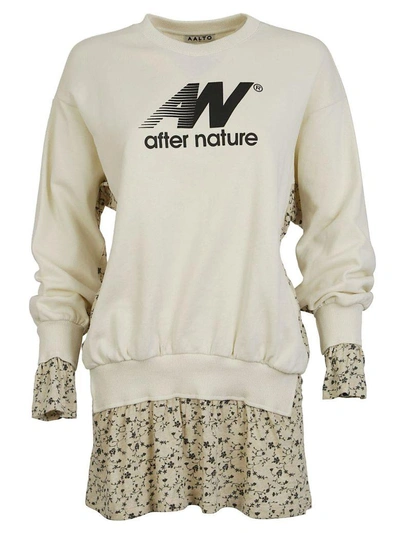 Shop Aalto Layered Floral Sweatshirt In White