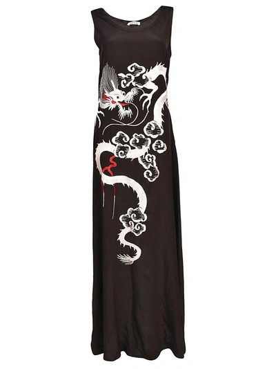 Shop P.a.r.o.s.h Embroidered Dress In Black