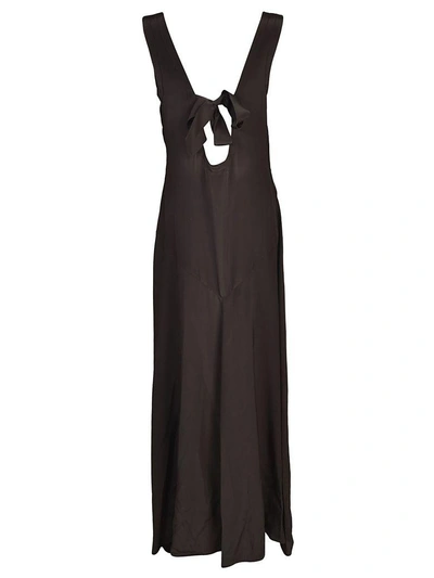 Shop P.a.r.o.s.h Embroidered Dress In Black