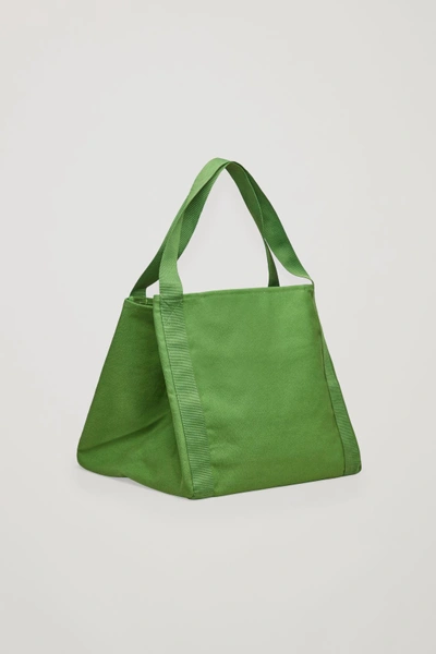Cos Canvas Tote Bag In Green | ModeSens