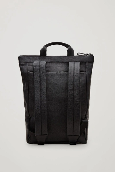 Shop Cos Leather Tote Backpack In Black