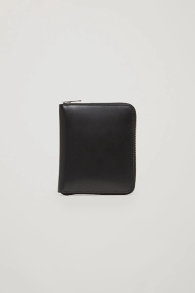 Shop Cos Leather Zip Wallet In Black