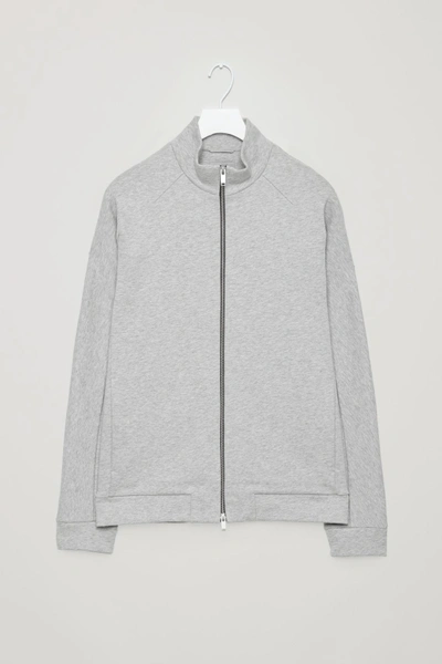 Shop Cos Jersey Zip-up Jacket In Grey