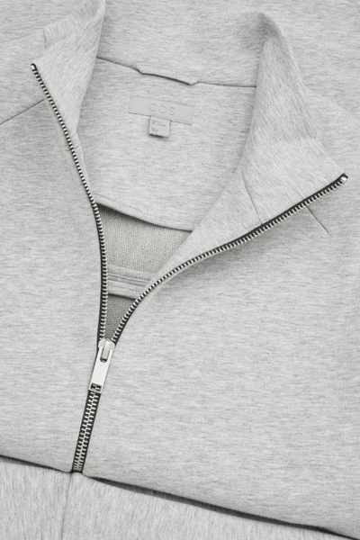 Shop Cos Jersey Zip-up Jacket In Grey