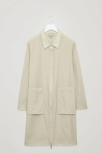 Shop Cos Sheer Technical Mac Coat In Beige