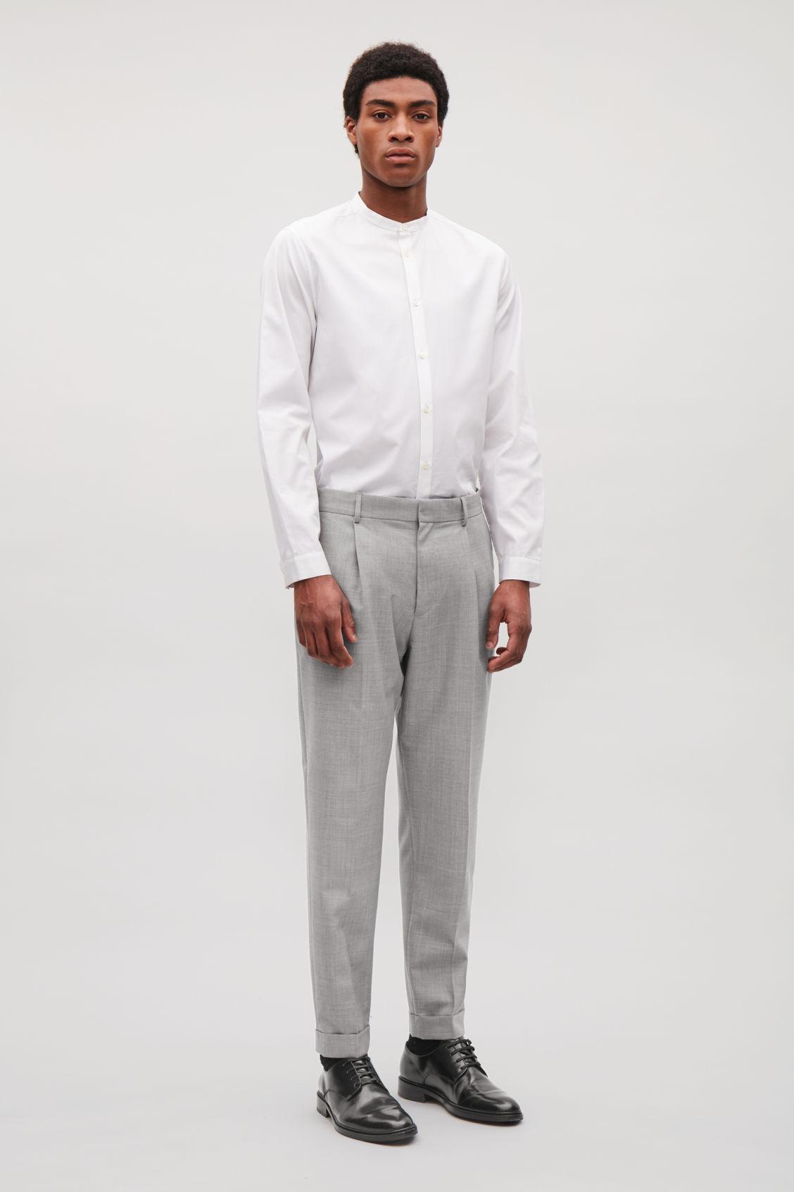 tapered wool trousers